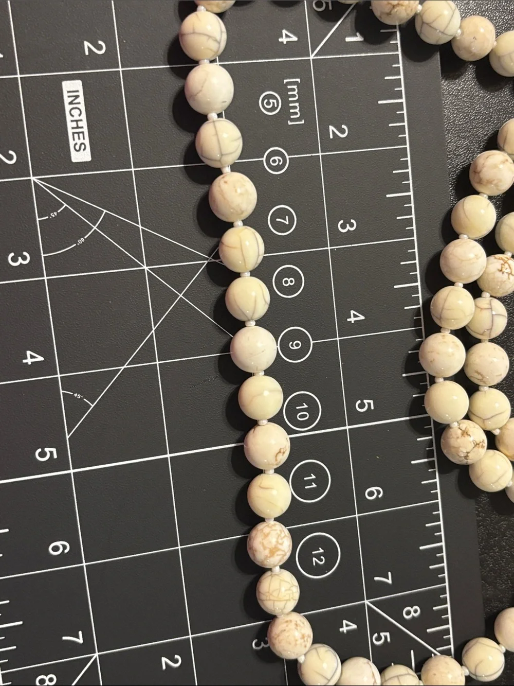 Chico's Cream Howlite-Style‎ Beaded Necklace